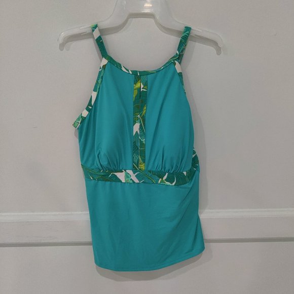 Lands' End Women's Keyhole High Neck Tankini Top Tropic Palms $60 18W 18WT 20WT - Picture 1 of 1